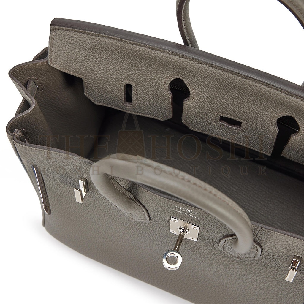 H**me5 BIRKIN 25 TOGO LEATHER PEWTER GREY SILVER BUCKLE BAG BK258FTGSS (25*20*13cm) Master Quality